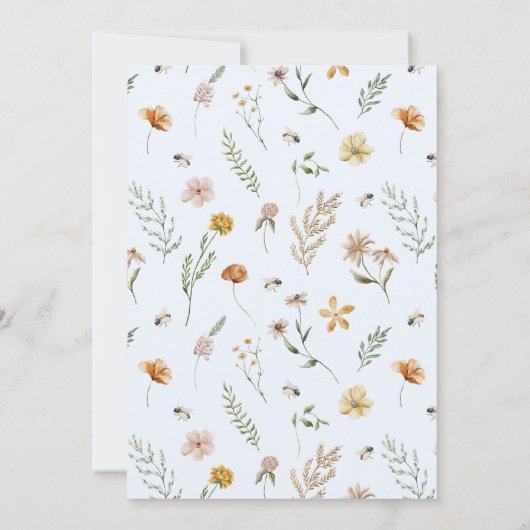 Oh Boy Blue Balloon Floral Baby Dusche Einladung (Rückseite)