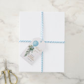 Oh Boy Blue Balloon Greenerenery Baby Shower Geschenkanhänger (Mit Garn)