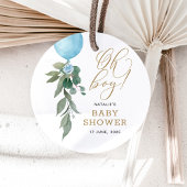 Oh Boy Blue Balloon Greenerenery Baby Shower Geschenkanhänger