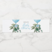 Oh Boy Blue Balloon Greenerenery Baby Shower Wasserflaschenetikett (Einzelnes Label)
