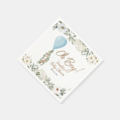 Oh Boy Blue Boho Balloon Baby Dusche Serviette (Ecke)