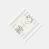 Oh Boy Blue Bow Carousel horse Baby Shower  Serviette (Ecke)
