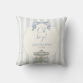 Oh Boy Blue Bow Carousel Horse Circus Baby Shower Kissen (Vorderseite)