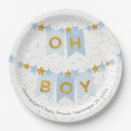 Oh Boy Blue Bunting Flags Baby Showroom Pappteller