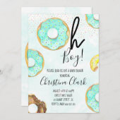 Oh Boy Blue Donut Theme Baby Dusche Einladung (Vorne/Hinten)