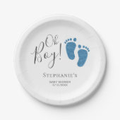 Oh Boy Blue Feet Baby Dusche Pappteller (Vorderseite)