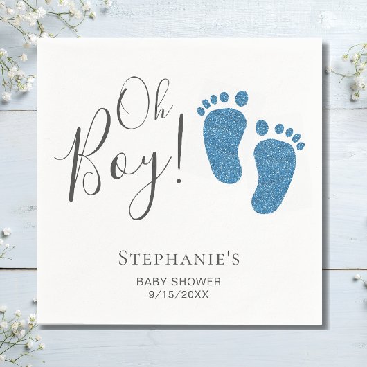 Oh Boy Blue Feet Baby Dusche Serviette