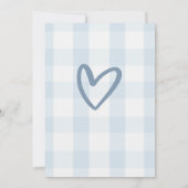 Oh Boy Blue Gingham Baby Shower Einladung (Rückseite)