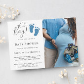 Oh, Boy Blue Glitzer Feet Foto Couples Kinderdusch Einladung