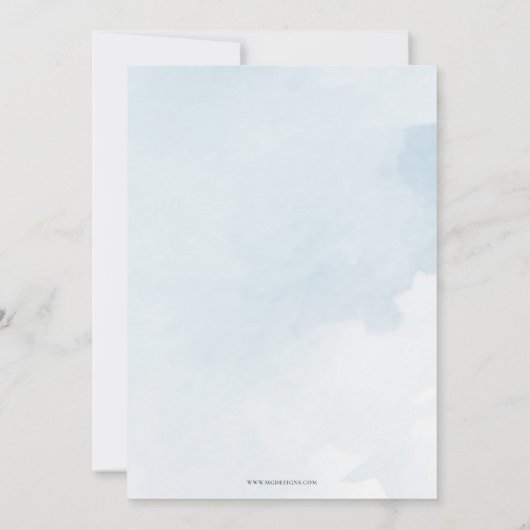 Oh Boy Blue Gold Crib Boho Boy Baby Dusche Einladung (Rückseite)