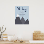 Oh Boy Blue Gray Mountain Baby Dusche Poster (Küche)