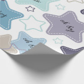 Oh Boy Blue Green Stars Baby Shower Baby Geschenk Geschenkpapier (Ecke)