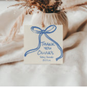 Oh Boy Blue Hand Gezeichnet Bow Baby Shower geschr Geschenkanhänger