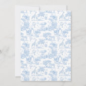 Oh, Boy Blue Toile Safari Animal Baby Dusche Einladung (Rückseite)