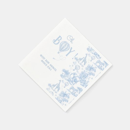 Oh, Boy Blue Toile Safari Animal Baby Dusche Serviette (Ecke)