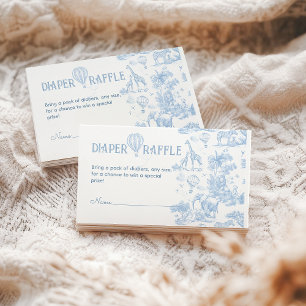 Oh, Boy Blue Toile Safari Baby Duschtablett Begleitkarte