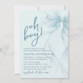 Oh Boy Blue Watercolor Bow Baby Shower Invitation Einladung (Vorderseite)