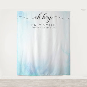 Oh Boy Blue Willkommen Baby Shower Hintergrund Wandteppich