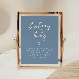 Oh, Boy Boho Minimalistisch Babydusche Sage nicht Poster