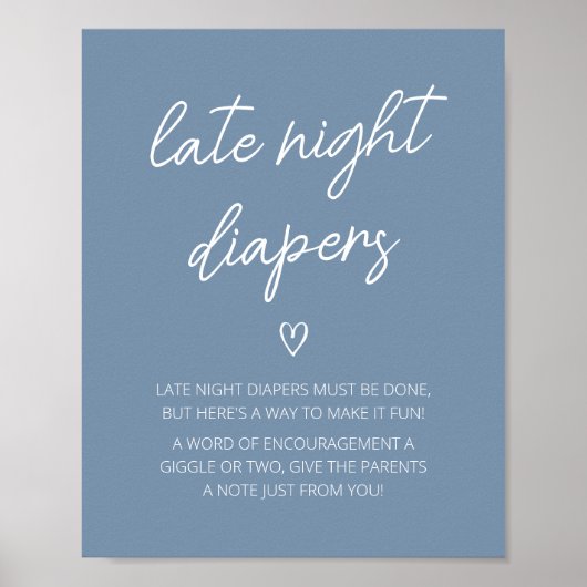 Oh Boy Boho Minimalistisch Spate Night Diapers Poster (Vorne)