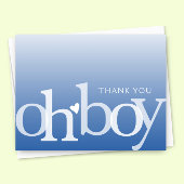 OH BOY Bold Overlay Navy Blue Modern Baby Dusche Dankeskarte