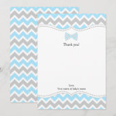 OH BOY Bow Krawatte Boy Baby Dusche danke Mitteilungskarte (Vorne/Hinten)