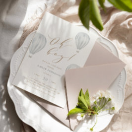 Oh Boy - Boy Baby Dusche Heißluftballon Einladung