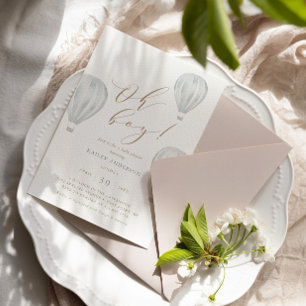 Oh Boy - Boy Baby Dusche Heißluftballon Einladung