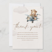 Oh Boy,  Brown Bear Baby shower boy Dankeskarte (Vorderseite)