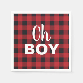 Oh Boy Buffalo Karo Kariert Baby Dusche Napkins Serviette