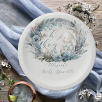 Oh Boy Bunny Rabbit Blue Floral Baby Sprinkle