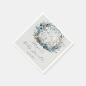 Oh Boy Bunny Rabbit Blue Floral Baby Sprinkle Serviette (Ecke)