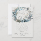 Oh Boy Bunny Rabbit Blue Floral Wreath Baby Dusche Dankeskarte (Vorderseite)