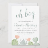Oh Boy Cactus Baby Shower Invasion, Desert Baby Einladung (Vorderseite)
