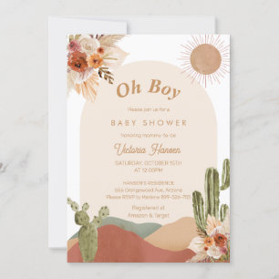 Oh Boy Cactus Desert Baby Shower Southwestern Einladung