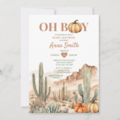 Oh Boy Cactus Wüste Landscape Pumpkin Baby Shower Einladung (Vorderseite)
