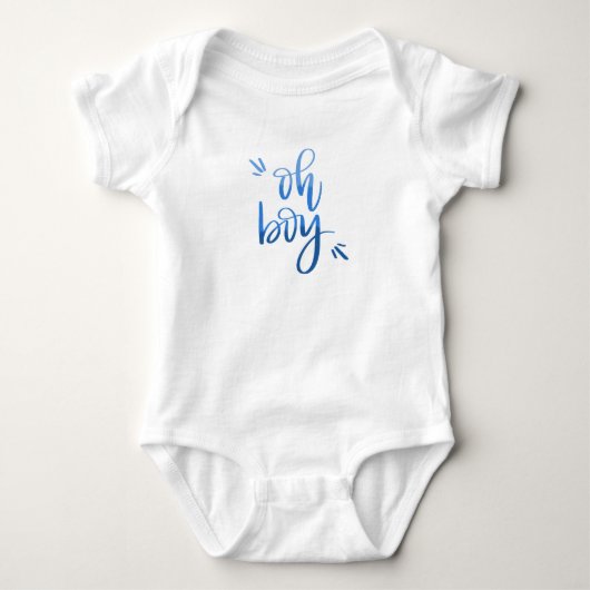 Oh Boy - Calligraphy Baby Bodysuit Strampler (Vorderseite)