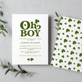 Oh Boy Charm St. Patrick's Day Baby Shower Einladung