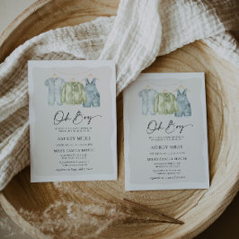 Oh Boy Clothes Baby Dusche Einladung