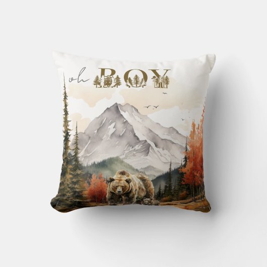 Oh Boy Cozy Neutral Teddy Bären Abenteuer Kissen (Vorderseite)