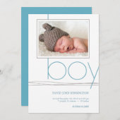 Oh, Boy Custom Foto Geburtsankündigung Ankündigung (Vorne/Hinten)