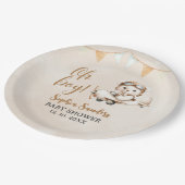 Oh Boy, Cute Bear Baby shower boy Pappteller (Schrägansicht)