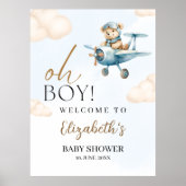 Oh Boy, Cute Bear Baby shower boy Poster (Vorne)