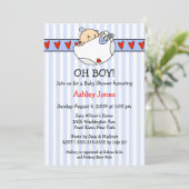 Oh, Boy Diaper Baby Boy Dusche Einladungen (Stehend Vorderseite)