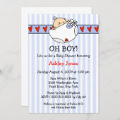 Oh, Boy Diaper Baby Boy Dusche Einladungen (Vorne/Hinten)