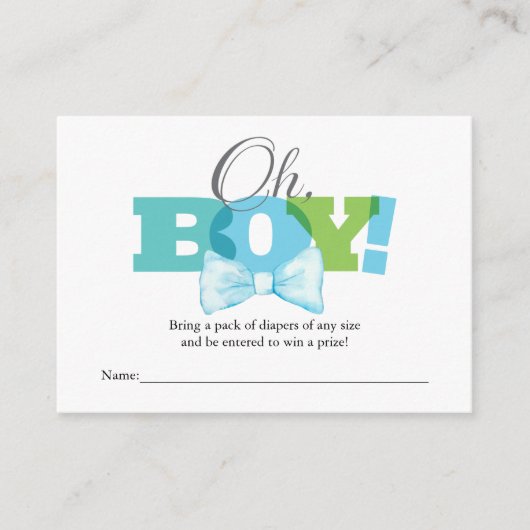 Oh, Boy Diaper Beilage Karte (Vorderseite)