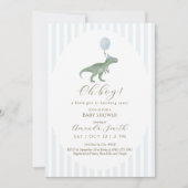 Oh Boy Dinosaur Baby Shower Invitation Einladung (Vorderseite)