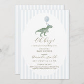 Oh Boy Dinosaur Baby Shower Invitation Einladung (Vorne/Hinten)