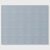 Oh Boy Dusty Blue Baby Dusche Geschenkpapier (Flach)