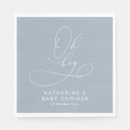 Oh Boy Dusty Blue Baby Dusche Serviette